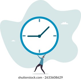 Time management failure, freedom to spend time with family and loved one, overworked or office worker routine work overtime.character for design.