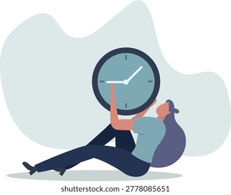 Time management failure, freedom to spend time with family and loved one, overworked or office worker routine work overtime concept.person's life situation and his activities.