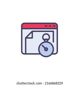 Time management filled outline icon, line vector sign, Web optimization linear colorful pictogram isolated on white. Symbol, logo illustration. Vector graphics