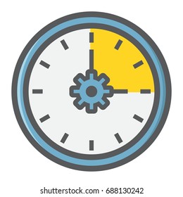 Time Management filled outline icon, seo and development, clock sign vector graphics, a colorful line pattern on a white background, eps 10.