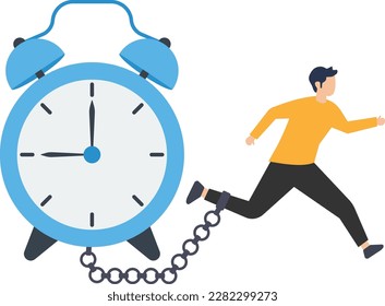 Time management to finish within deadline, performance improvement, business success concept, man with project deadline clock concept
