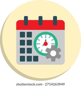Icono de estilo de círculo plano de administración de tiempo