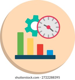 Icono de estilo de círculo plano de administración de tiempo