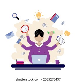 Time management flat design illustration