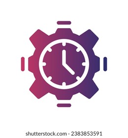 time management flat gradient icon logo for website, application, printing, document, poster design, etc, Suitable for web Design,Logo,App