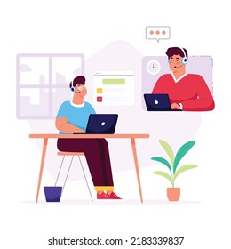 Ilustración plana de administración de tiempo lista para uso premium  

