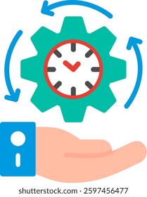 Time Management Flat Illustration Vector Design