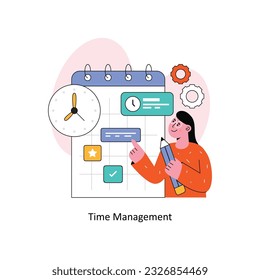 Time Management Flat Style Design Vector illustration. Stock illustration