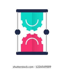 Time management flat vector icon.