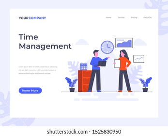 Time Management flat vector illustration concept, can be used for landing page, ui, web, app intro card, editorial, flyer, and banner.