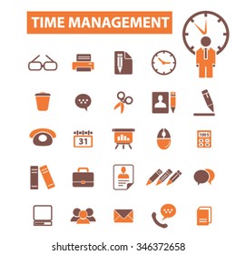 time management, freelance icons, signs vector concept set for infographics, mobile, website, application
