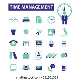 time management, freelance icons, signs vector concept set for infographics, mobile, website, application 
