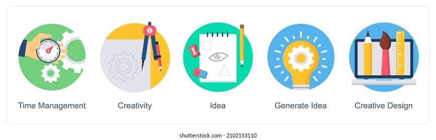 Administración De Tiempo Y Generación Del Concepto De Icono De Idea