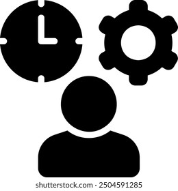 time management glyph icon illustration vector