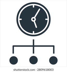 Time Management Glyph Icon Style Collection