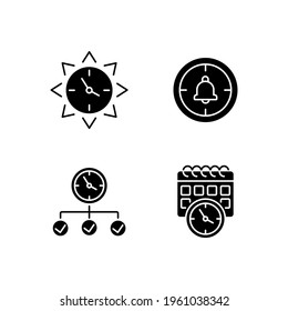 Symbol für Zeitmanagement Dünne, anpassbare Illustration. Contour-Symbol. Vektor-einzelne Rahmenzeichnung.