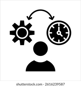 time management glyph icon vector illustration