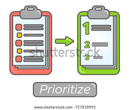 Time management goal priorities. Task priority plan concept design. Prioritize agenda.