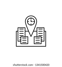 Time management, gps, location, navigation, place, time icon. Element of time management icon. Thin line icon for website design and development, app development. Premium icon