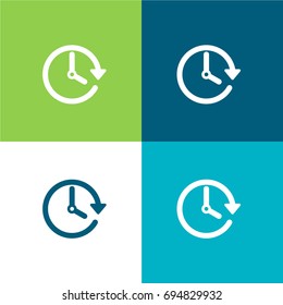 Time management green and blue material color minimal icon or logo design