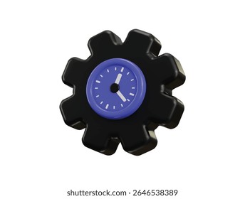 Time management icon 3d rendering vector illustration