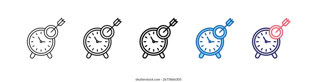 Time Management icon in 5 different styles set collection.