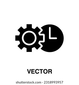 Time Management Icon in black line style icon, illustration on white background.