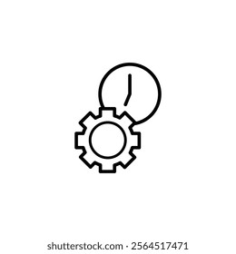 Time Management Icon in black line style icon, illustration on white background..eps