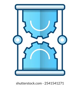  Time management icon, blue gradient vector illustration