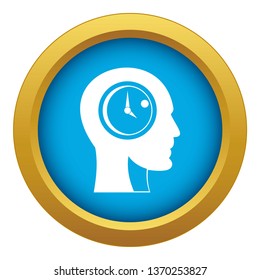 Time management icon blue vector isolated on white background for any design