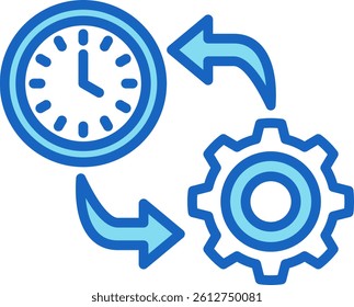 Time Management Icon Blue Vector Illustration
