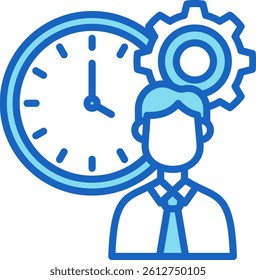 Time Management Icon Blue Vector Illustration