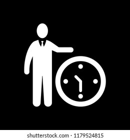 Time Management Icon - Business Concept. Glyph style - Isolated Illustration vector white