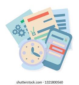 Time Management Icon. Business Concept. Flat Design. Isolated Illustration