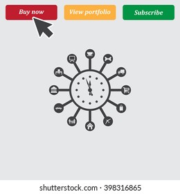 Time Management Icon. Business Concept. Flat Design. Isolated Illustration