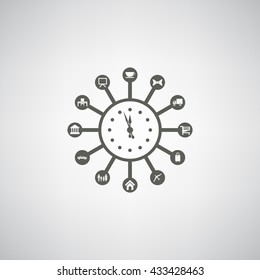 Time Management Icon. Business Concept. Flat Design. Isolated Illustration