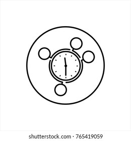 Time Management Icon. Business Concept. Flat Design. 