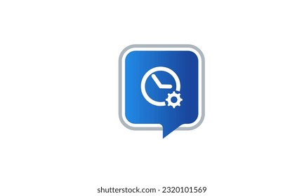 Time management icon. clock with cog wheel Concept study, process,work Business gear. Vector illustration