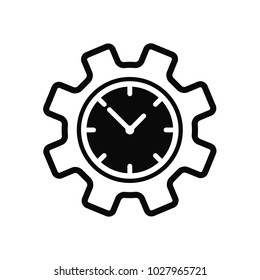 Time management icon. Clock and gear icon.