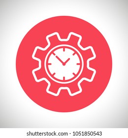 Time management icon. Clock and gear icon.