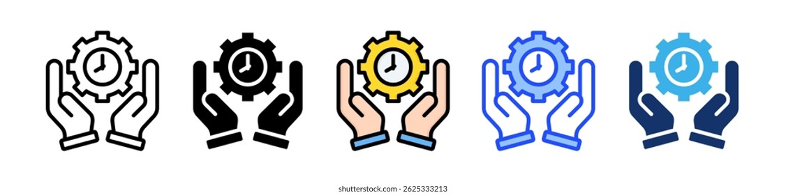 Time Management Icon Collection With Multiple Styles