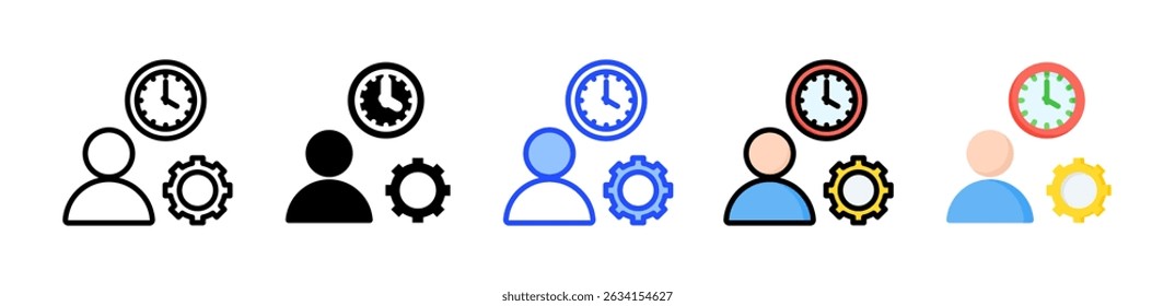 Time Management Icon Collection With Multiple Styles