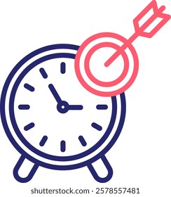 Time Management Icon Color Vector Illustration
