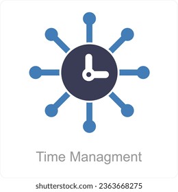 Concepto de icono de administración y administración del tiempo
