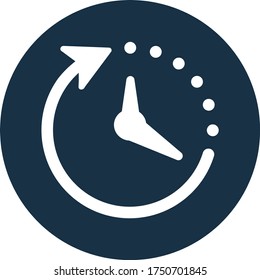 Icono de administración de tiempo, vector azul profundo
