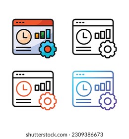 Time management icon design in four variation color