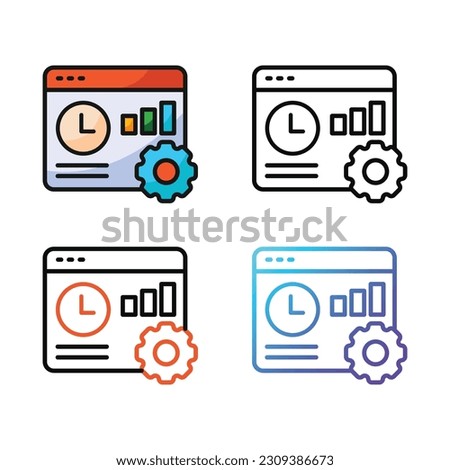 Time management icon design in four variation color