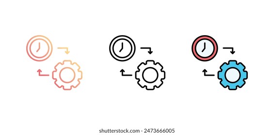 Time Management icon design with white background stock illustration