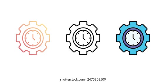 Zeitmanagement-Icon-Design mit weißem Hintergrund Stock-Illustration