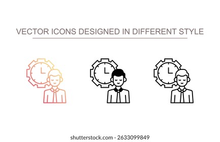 Time Management icon design with white background stock illustration